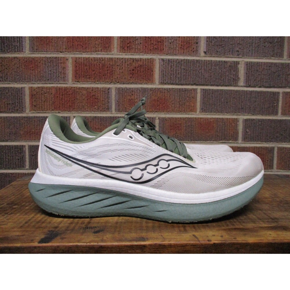Saucony Mens Ride 18 White S21000-138 Athletic Running Shoes Sneakers Size 12